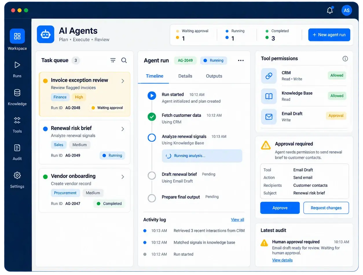 ai-agents product interface